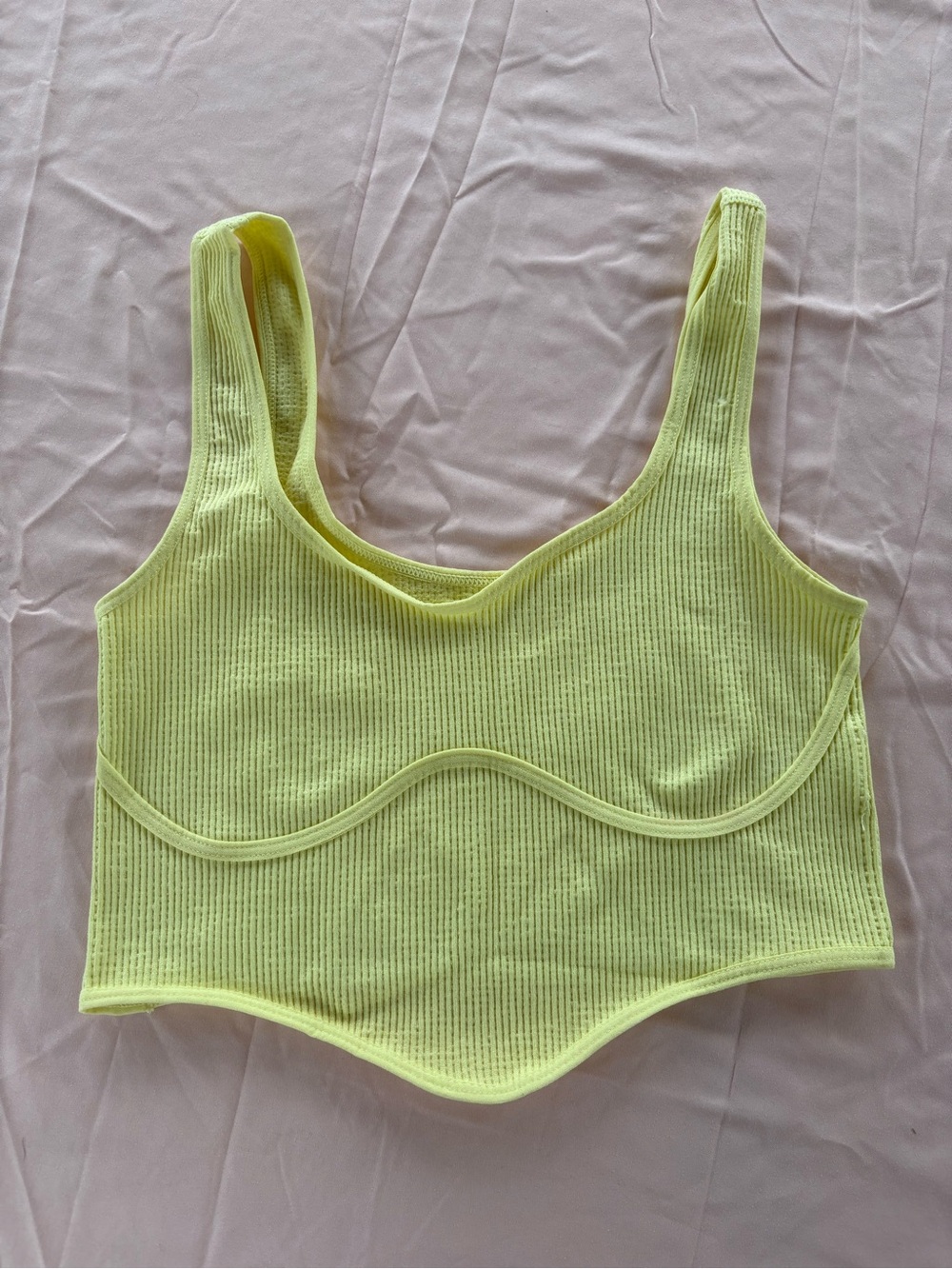Aeropostale Neon Yellow Ribbed Crop Bralette